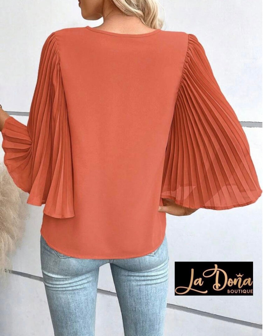 Blusa salmón con manga