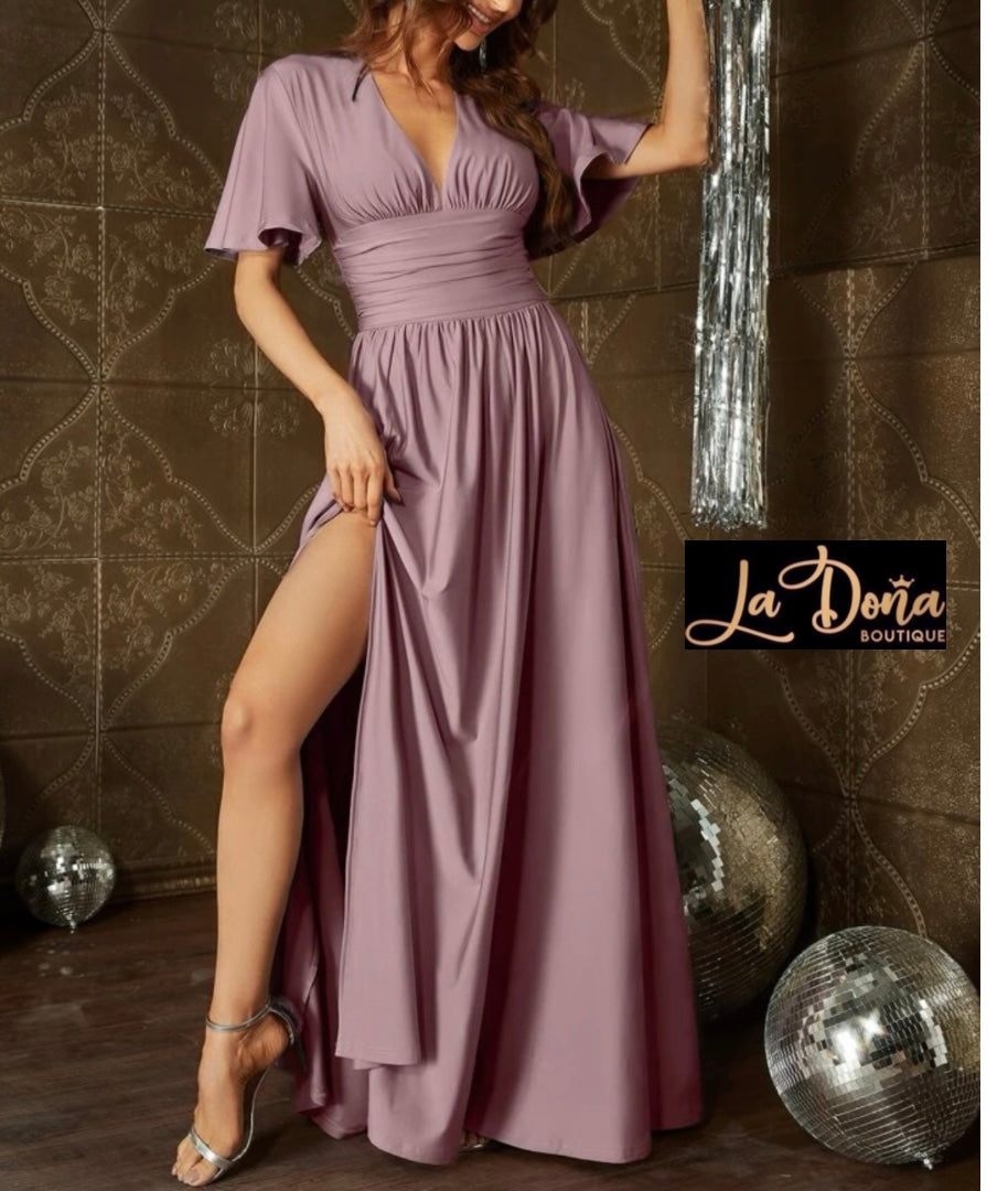 Vestido largo de fiesta con manga