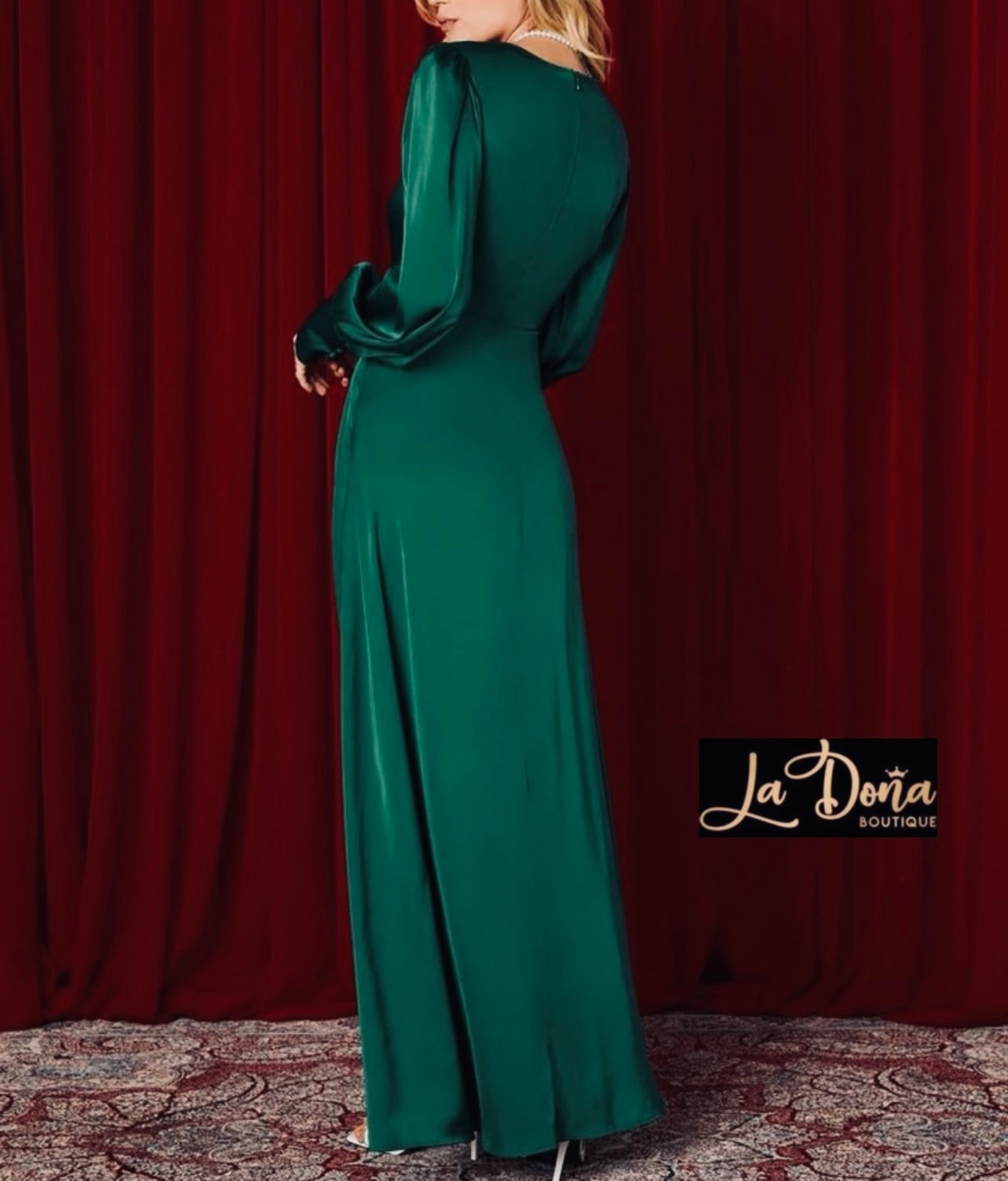 Vestido largo de noche satén