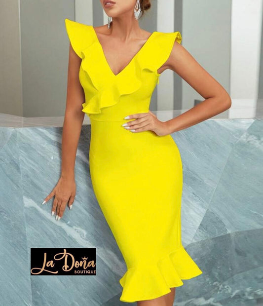 Vestido bandage amarillo
