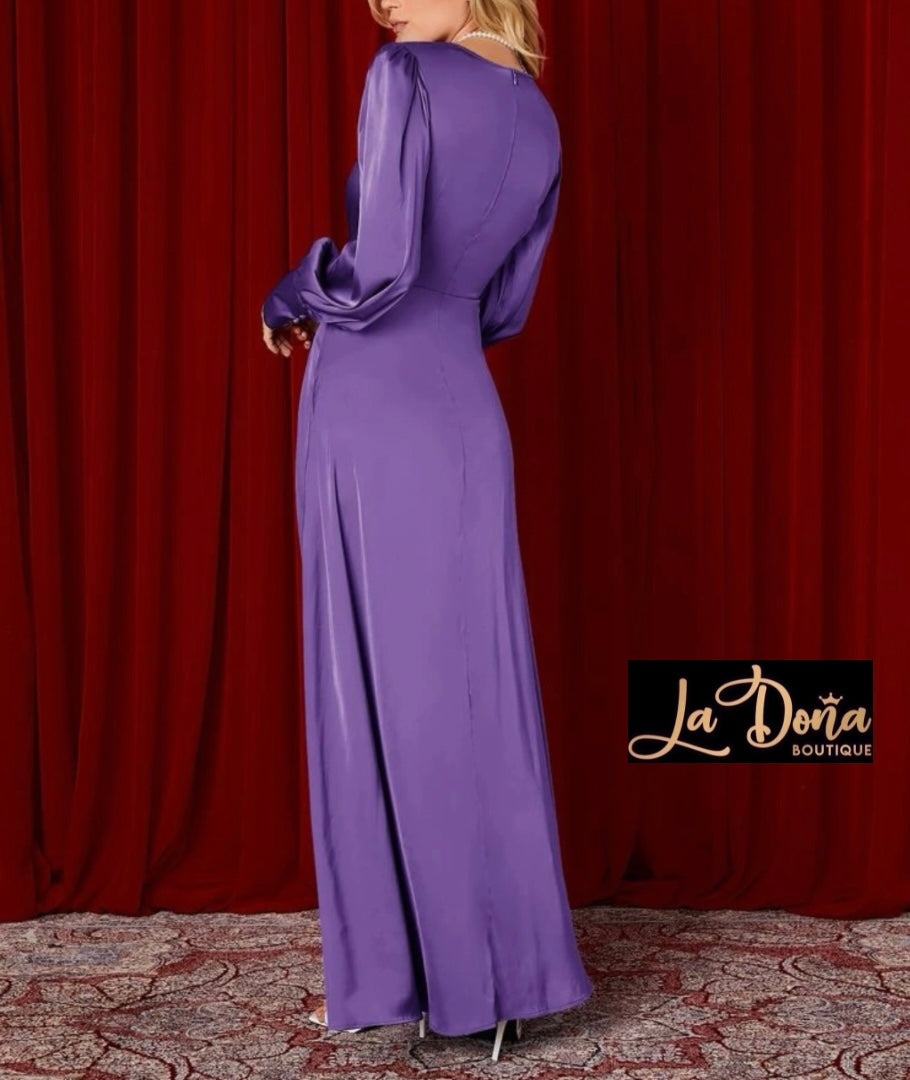 Vestido largo de noche satén