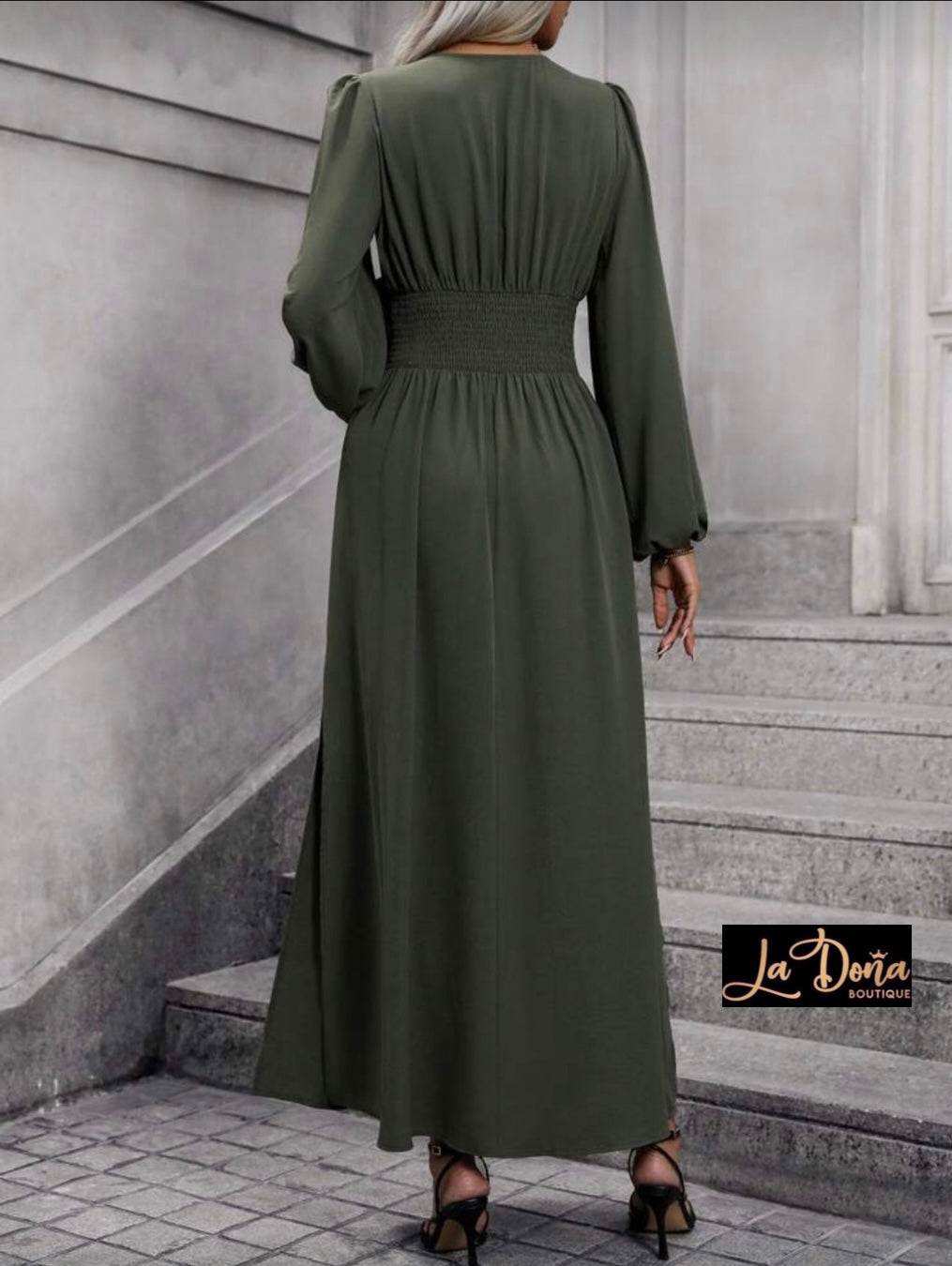 Vestido verde oliva