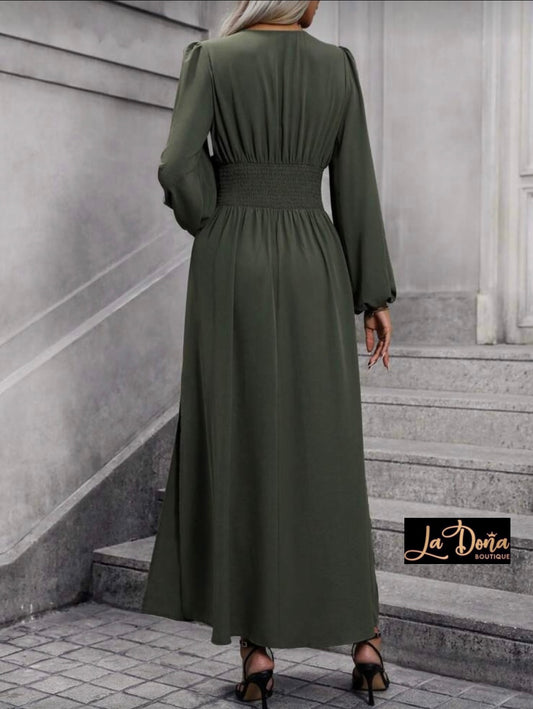 Vestido verde oliva