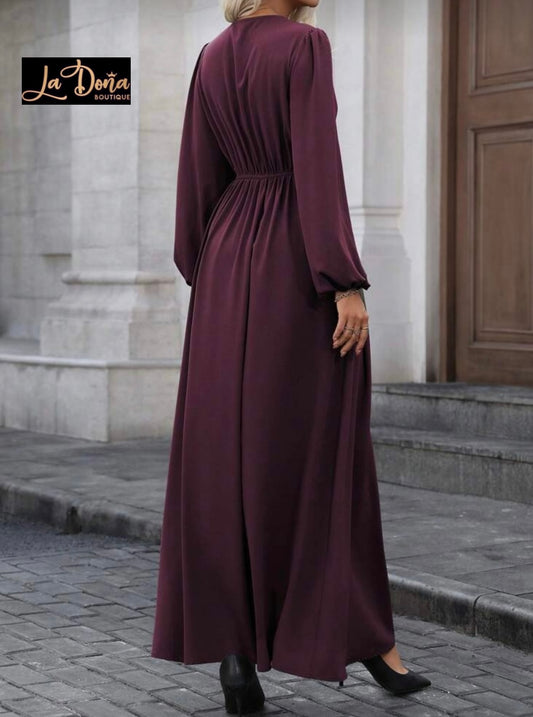 Vestido largo color vino