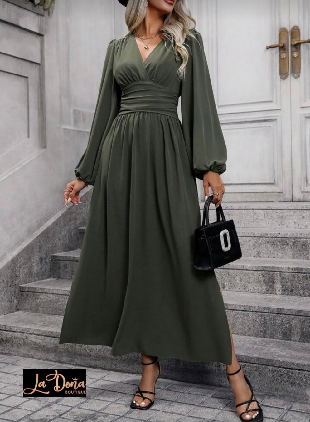 Vestido verde oliva