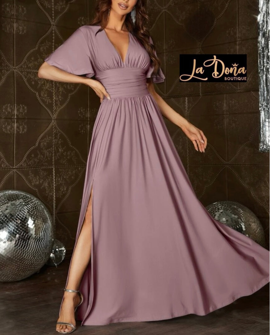 Vestido largo de fiesta con manga