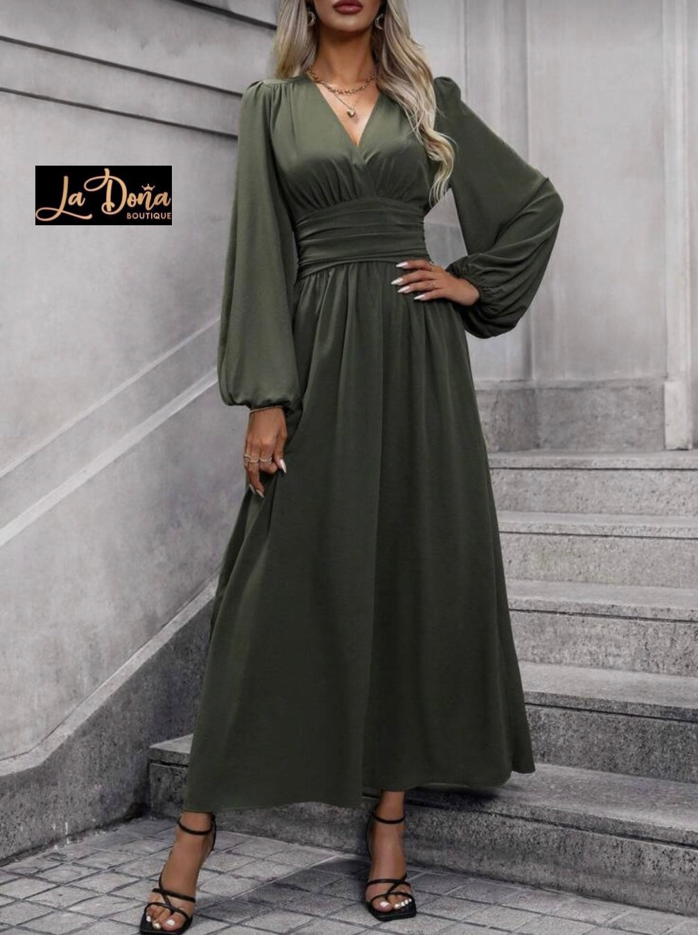 Vestido verde oliva
