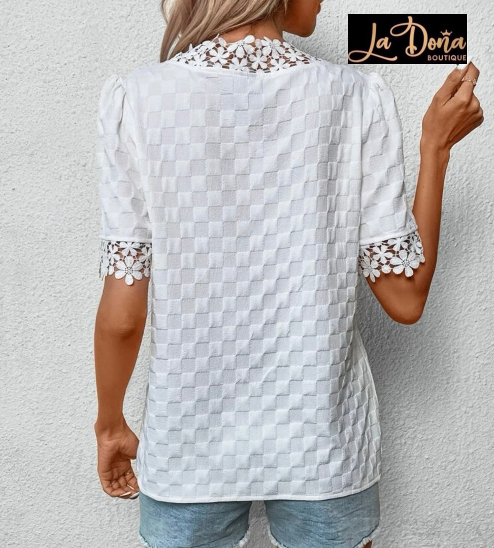 Blusa blanca encaje