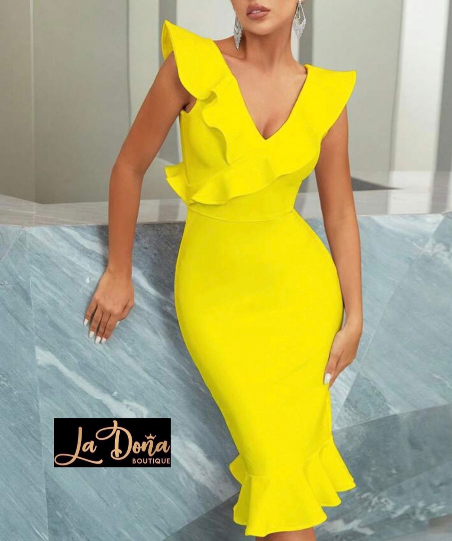 Vestido bandage amarillo