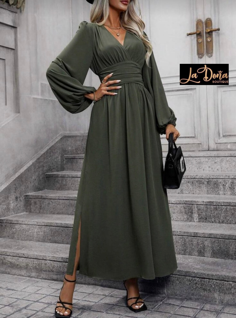 Vestido verde oliva