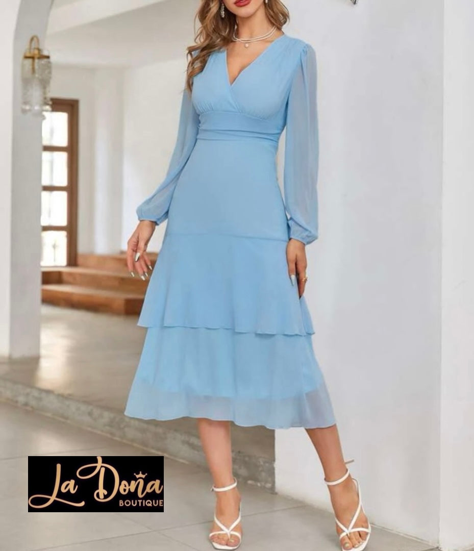 Vestido azul baby midi
