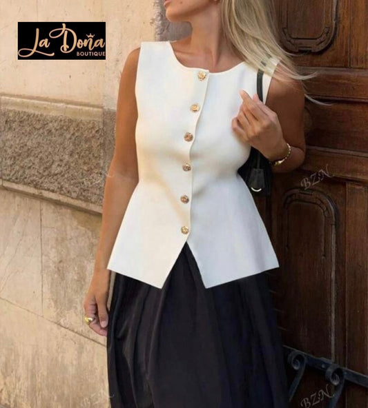 Blusa chaleco tejida