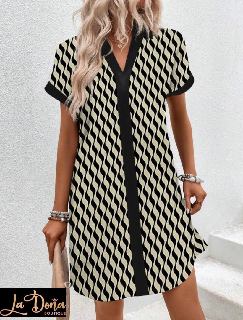 Vestido estampado corto
