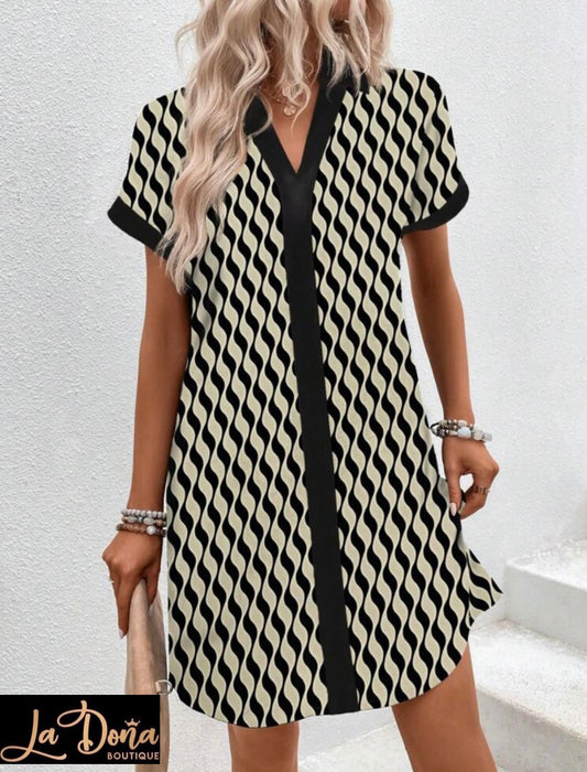 Vestido estampado corto
