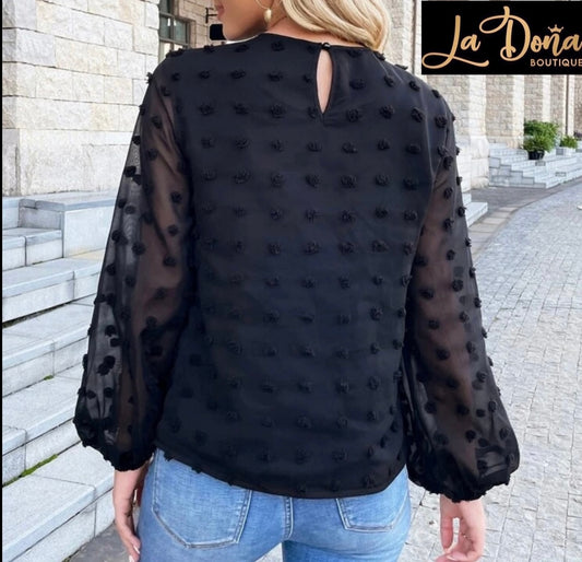 Blusa negra encaje