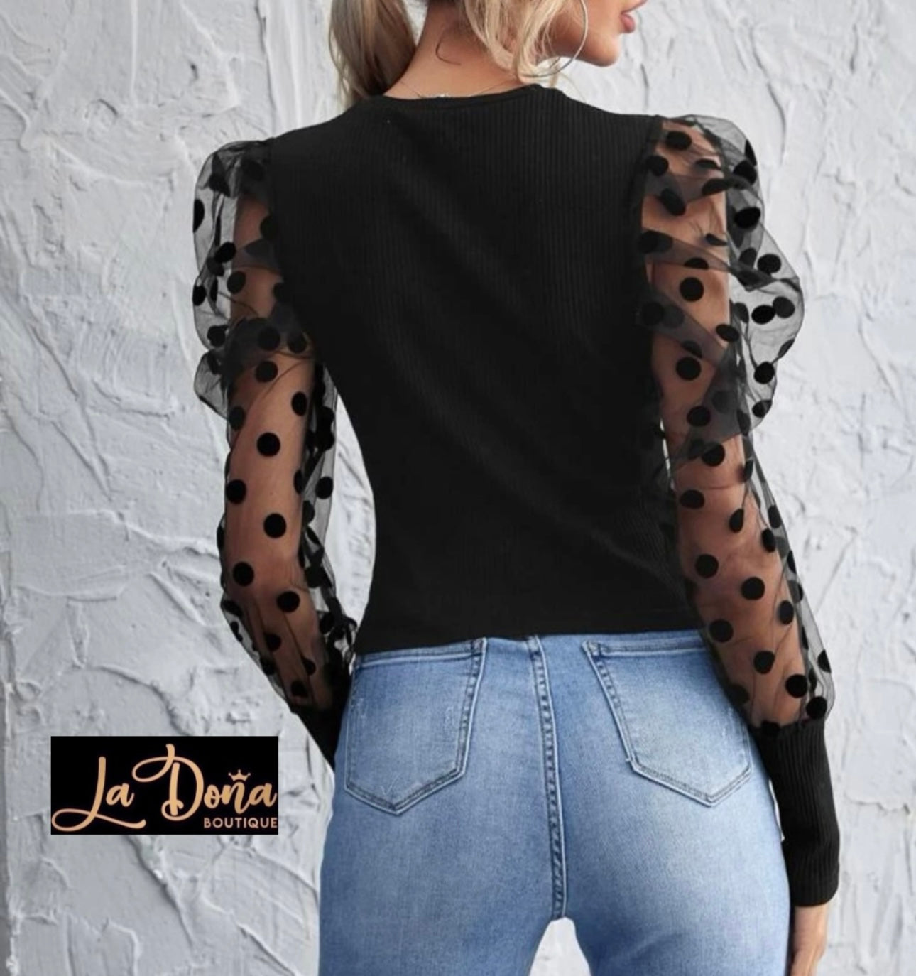 Blusa canale con manga lunares