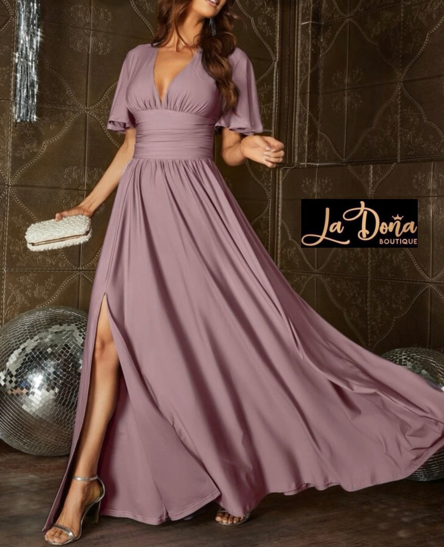 Vestido largo de fiesta con manga