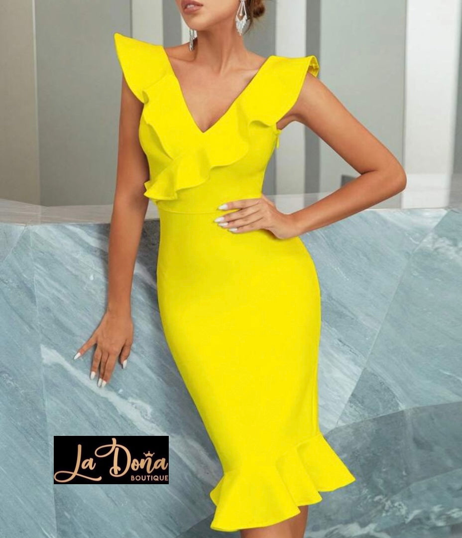 Vestido bandage amarillo