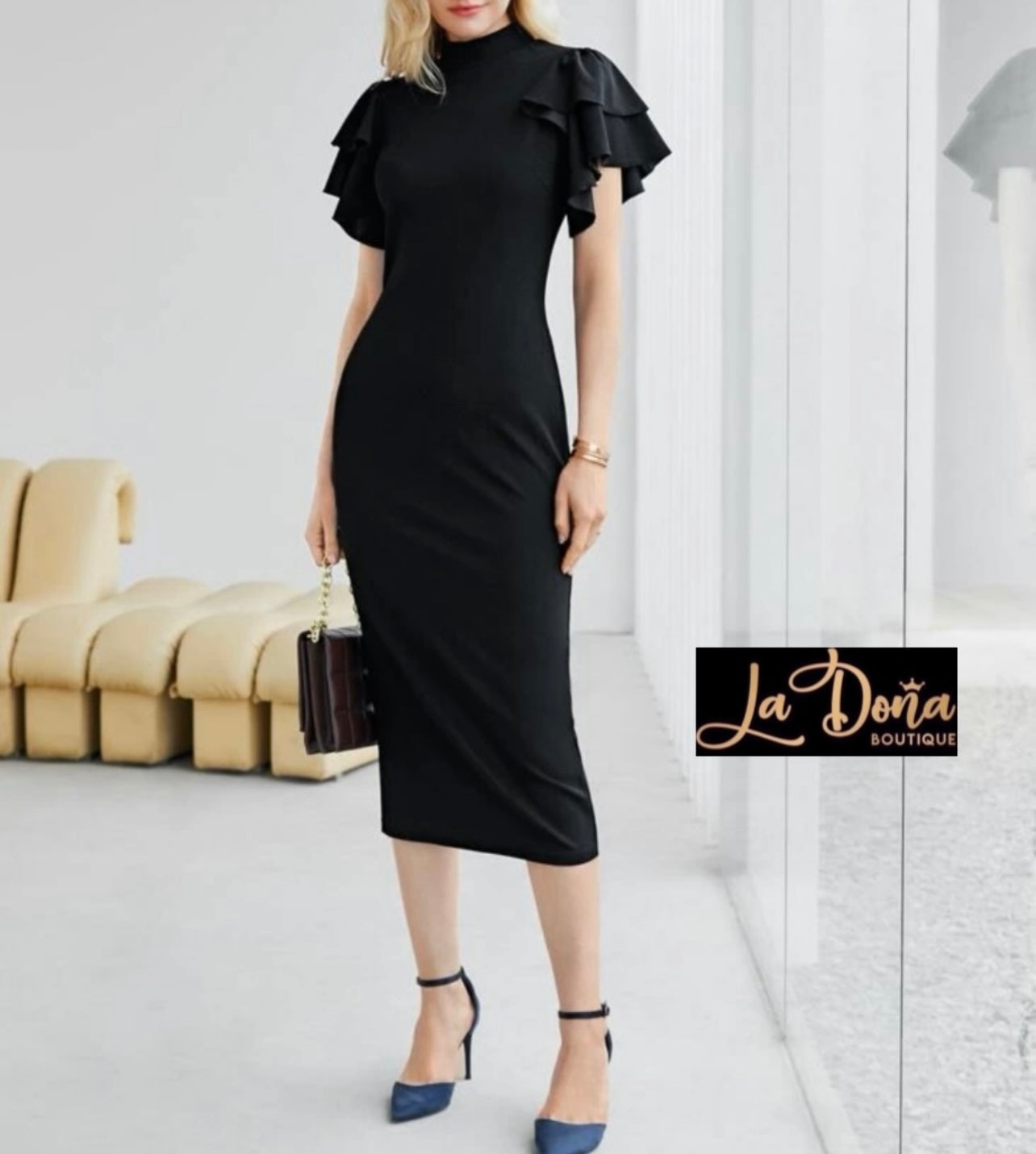 Vestido negro corte lápiz