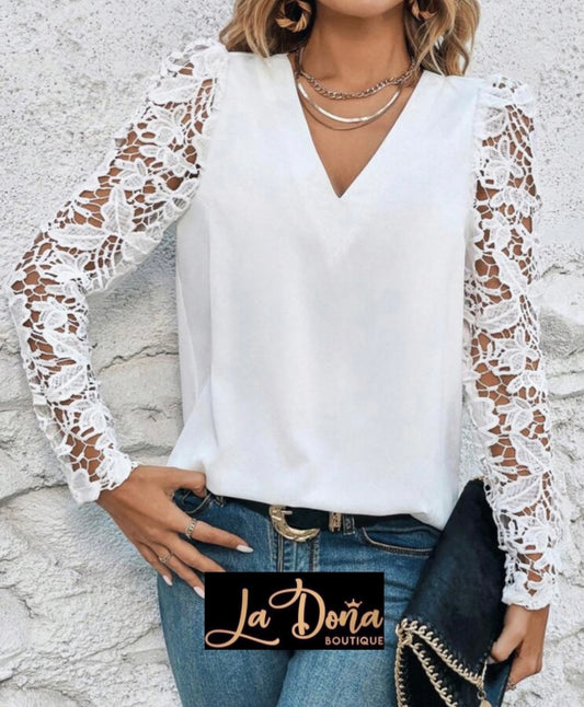 Blusa blanca encaje