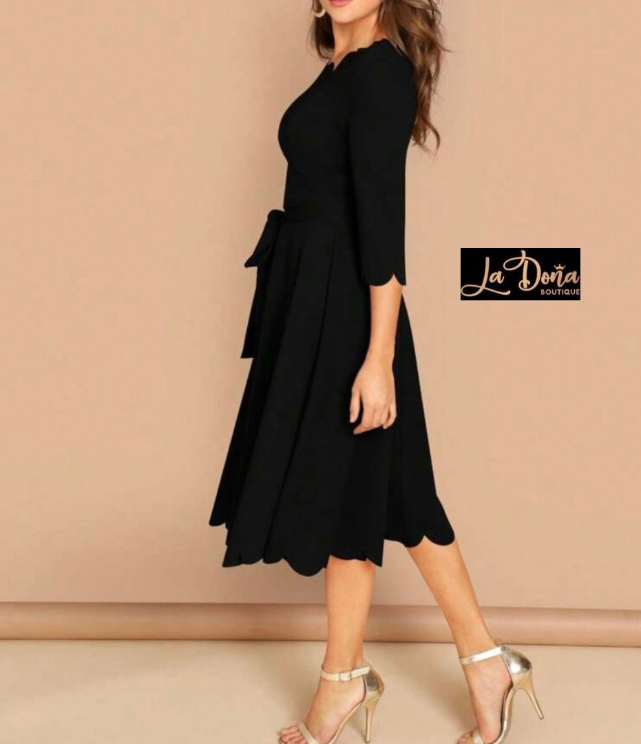 Vestido midi manga 3/4