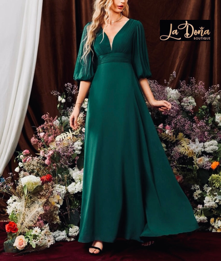 Vestido verde de noche