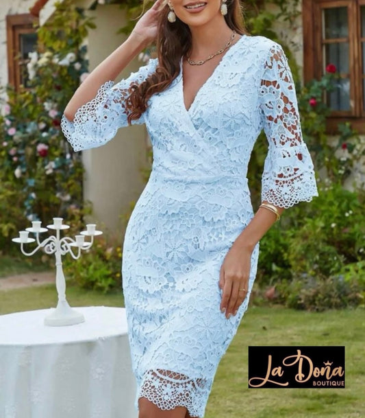 Vestido de encaje midi
