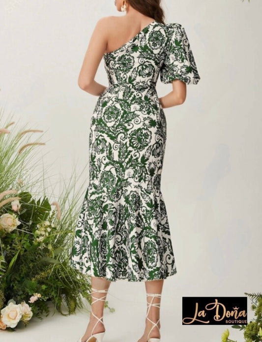 Vestido estampado sin manga
