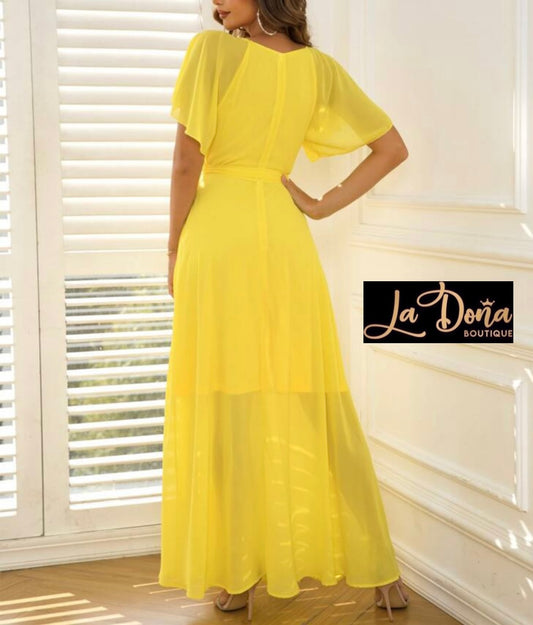 Vestido amarillo largo