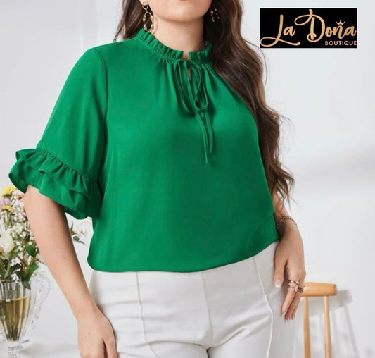 Blusa verde con manga