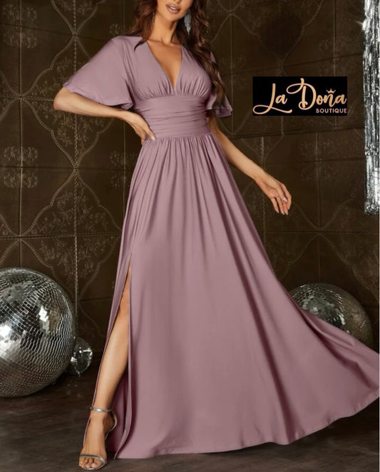 Vestido largo de fiesta con manga