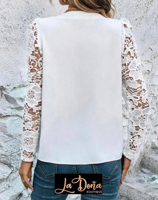 Blusa blanca encaje