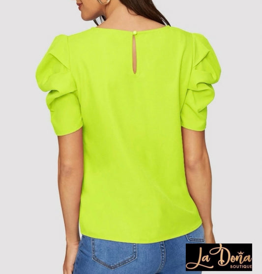 Blusa verde fosforescente