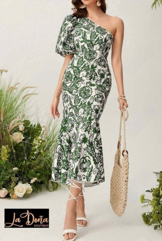 Vestido estampado sin manga