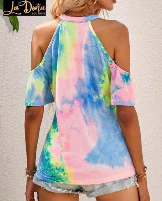 Blusa dye sin hombros