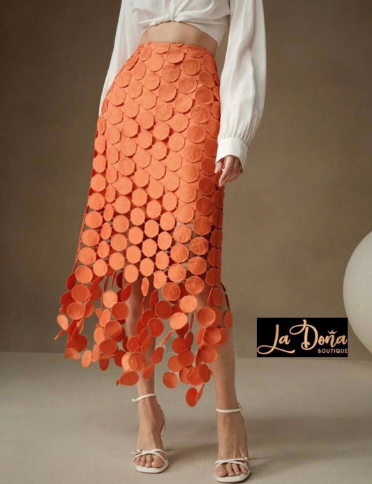 Falda midi círculos