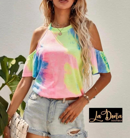 Blusa dye sin hombros