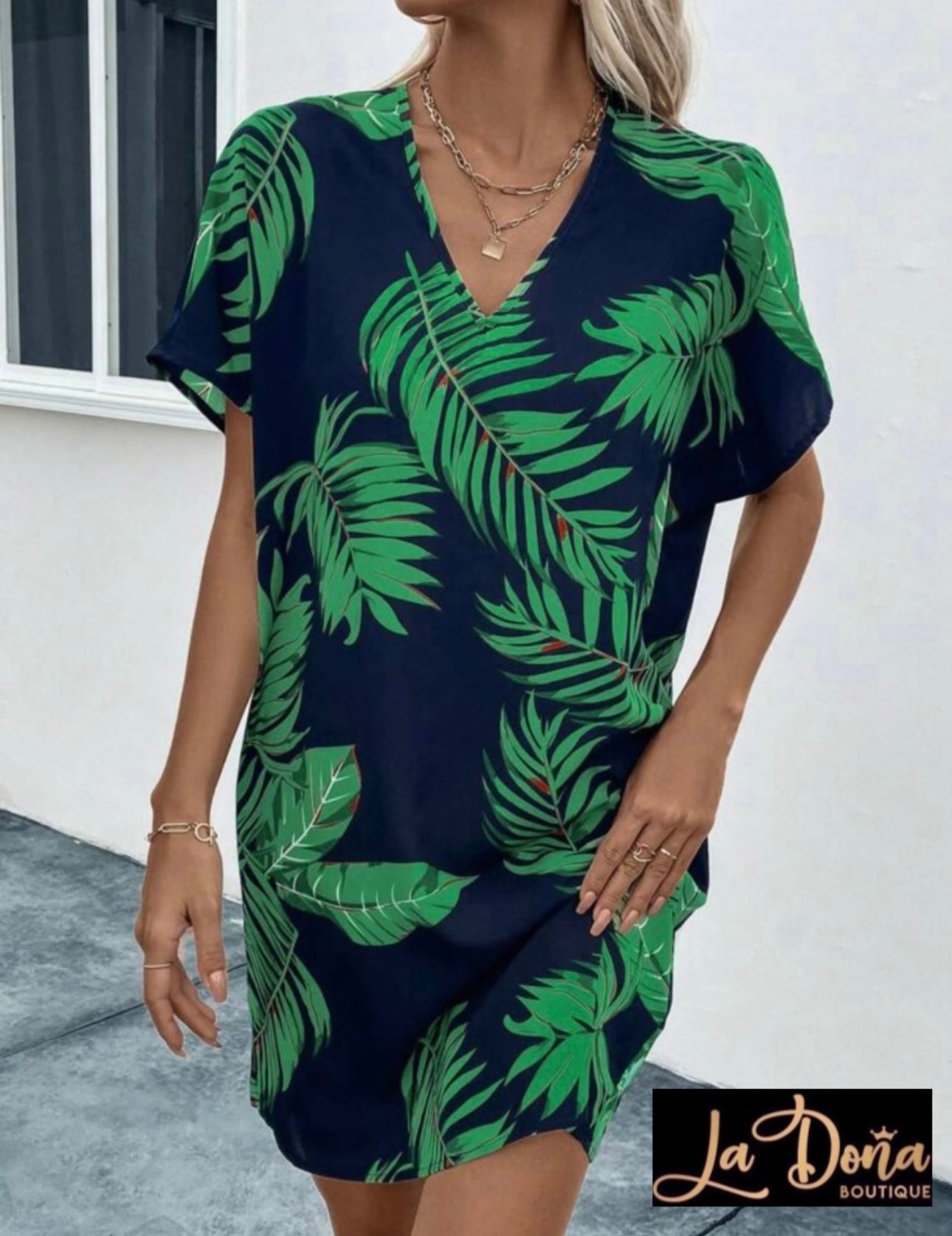 Vestido estampado tropical