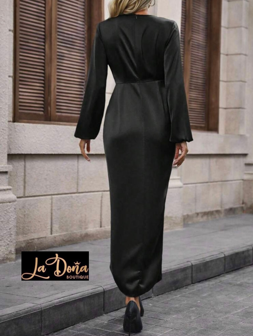 Vestido satén largo