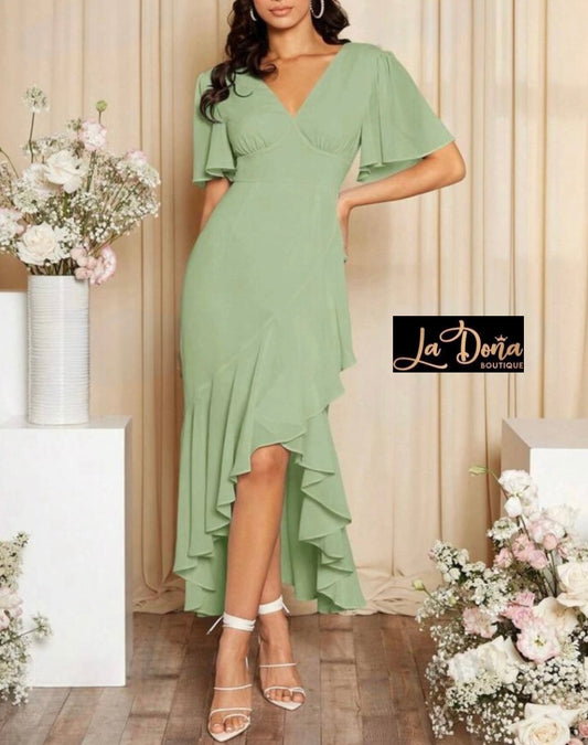 Vestido menta con manga