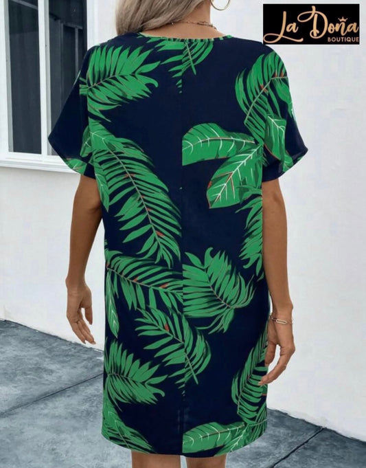 Vestido estampado tropical