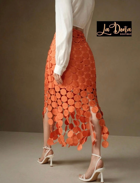 Falda midi círculos