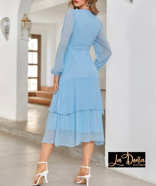 Vestido azul baby midi