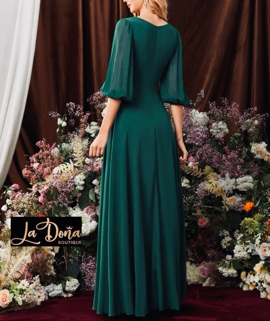 Vestido verde de noche