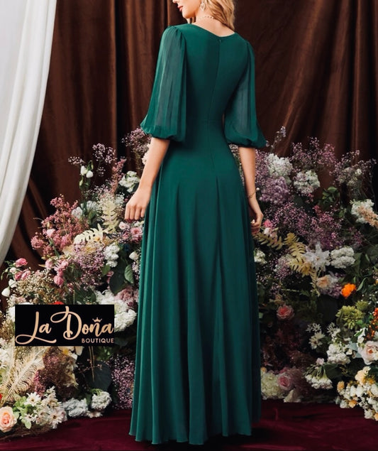Vestido verde de noche