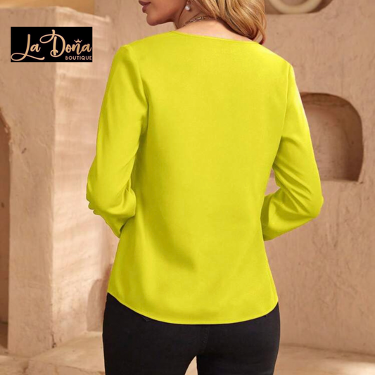 Blusa amarilla manga larga