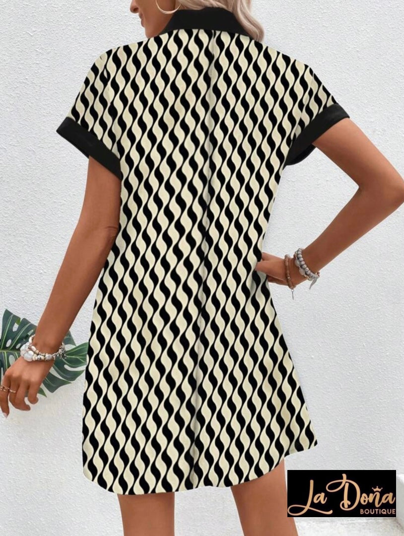 Vestido estampado corto