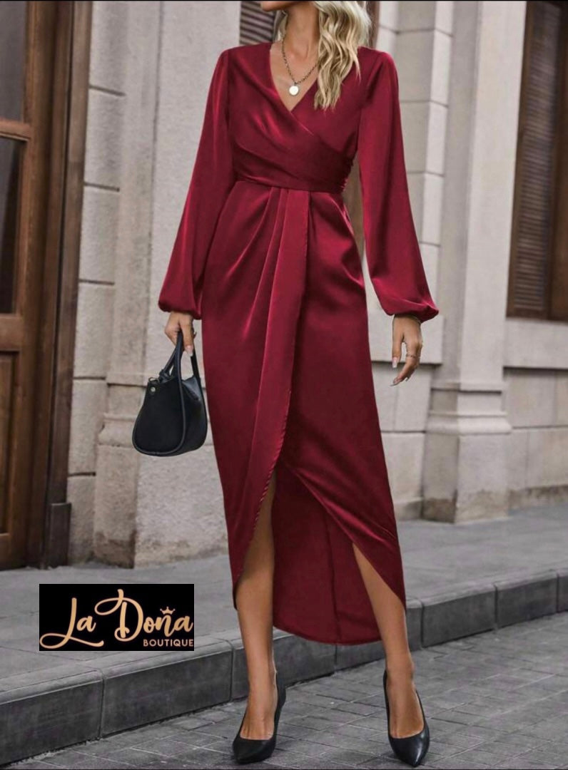 Vestido satén largo