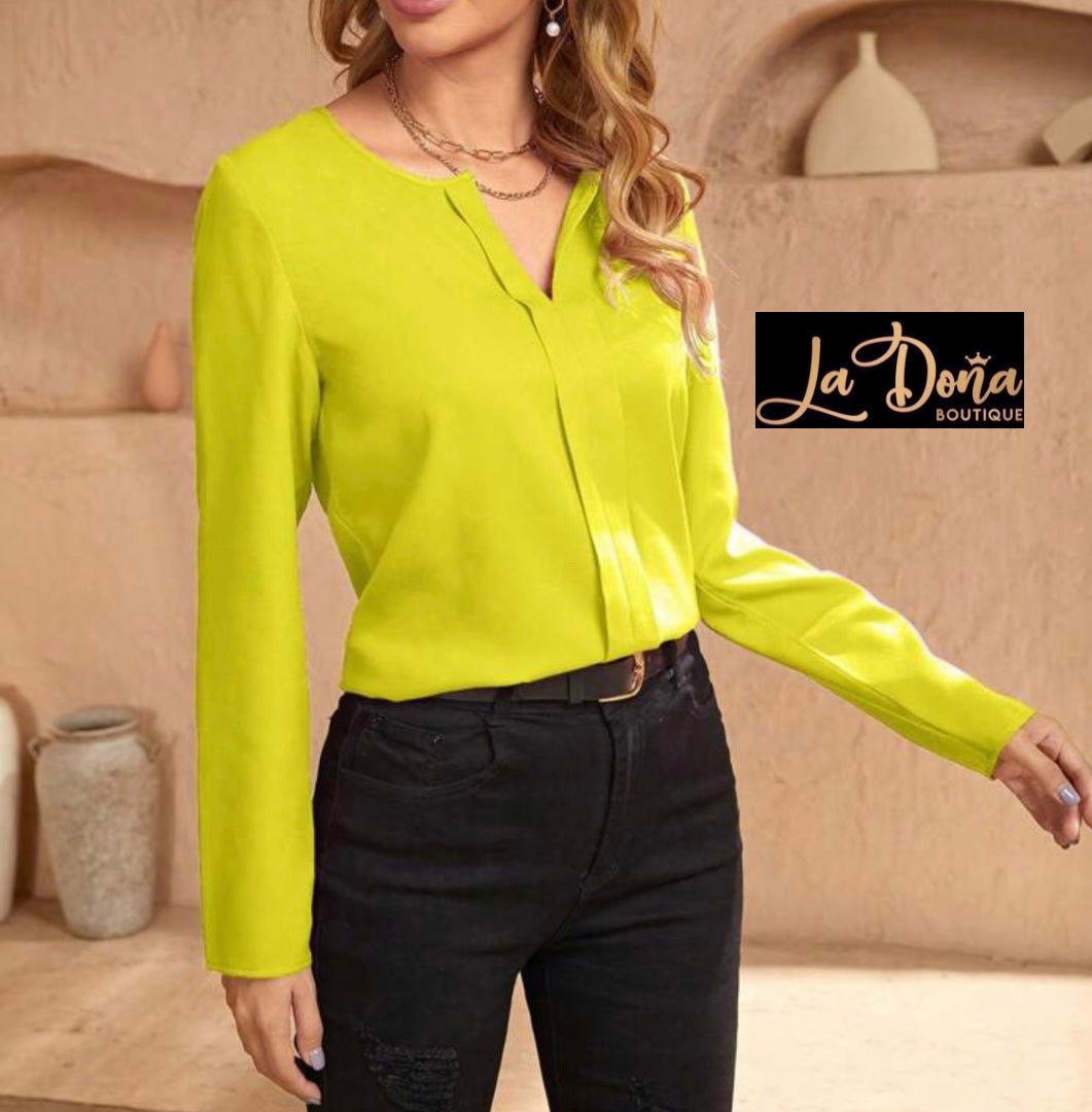 Blusa amarilla manga larga