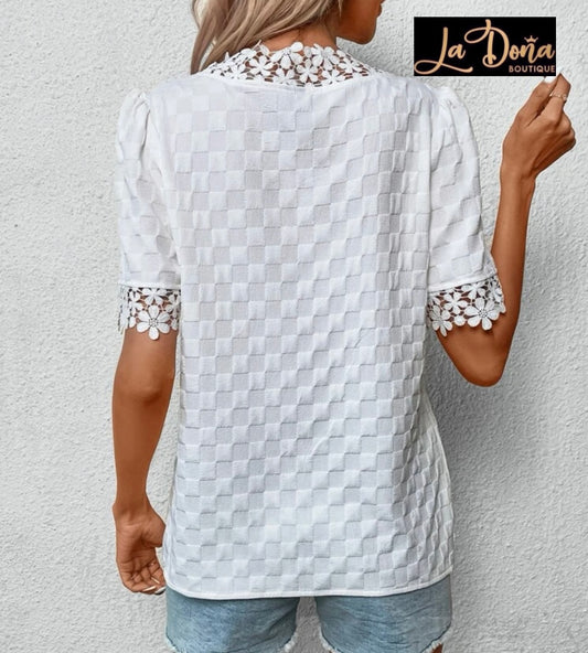 Blusa blanca encaje